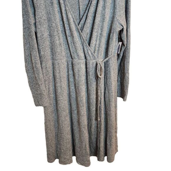 Old Navy NWT Super Soft 1X Gray Wrap Front Midi Skater Dress - Picture 5 of 10